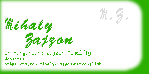 mihaly zajzon business card